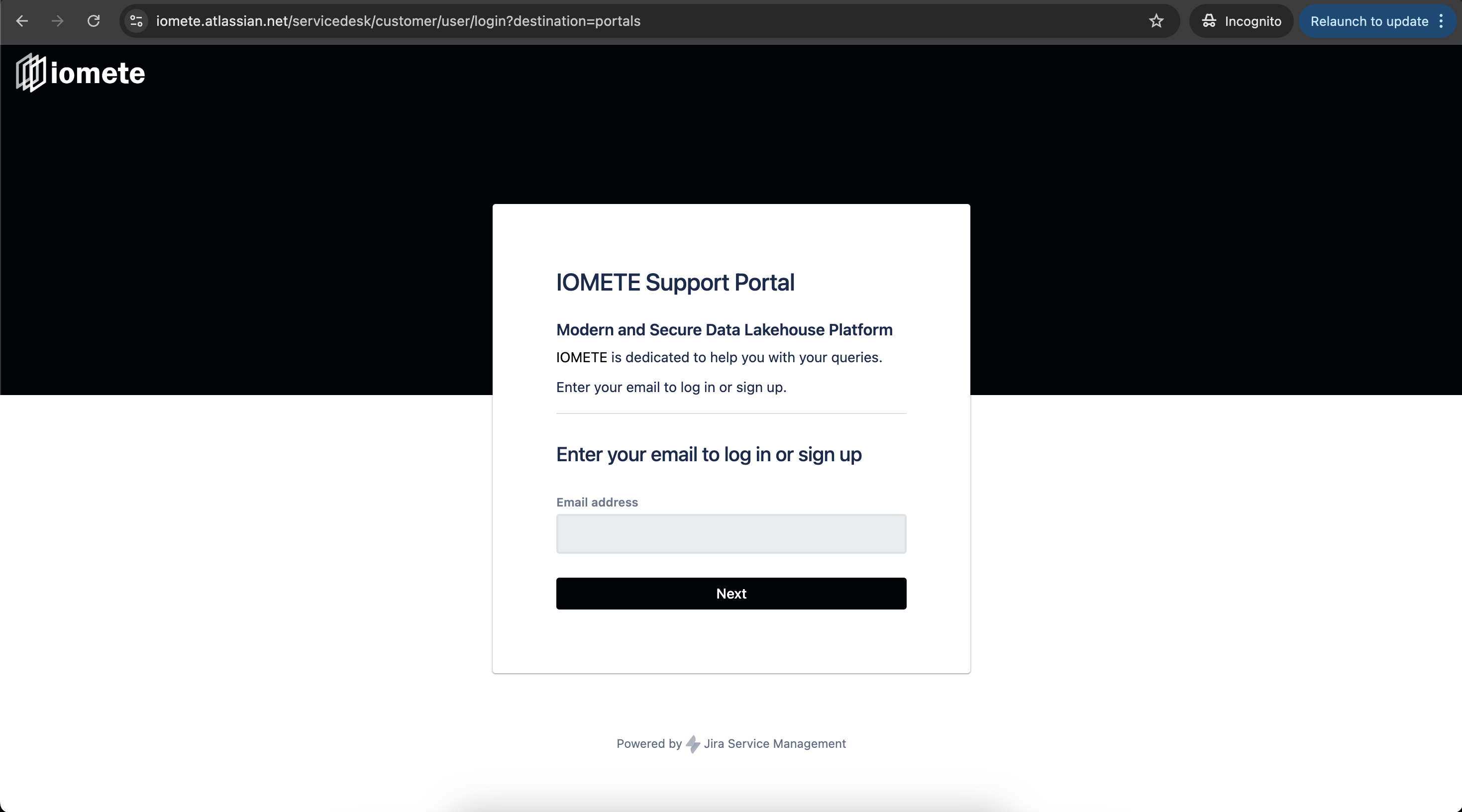 IOMETE Support Center Login | IOMETE