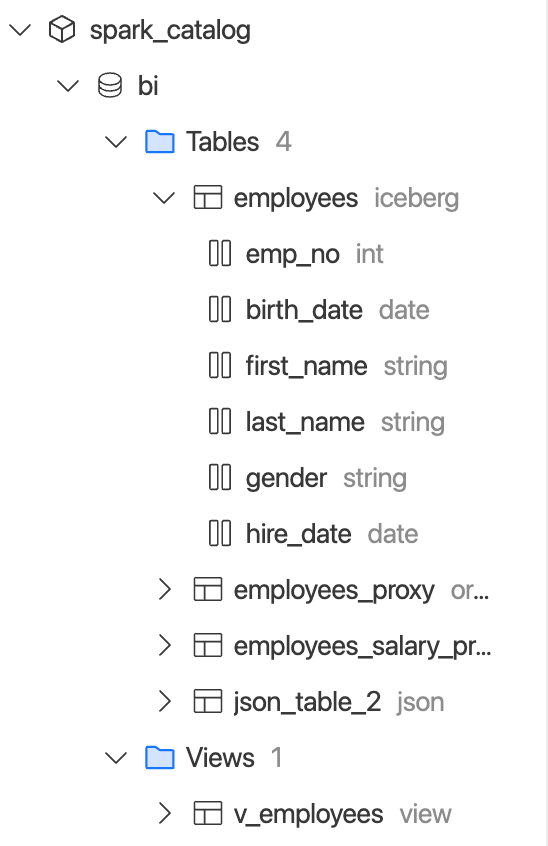 SQL Editor - Table columns | IOMETE