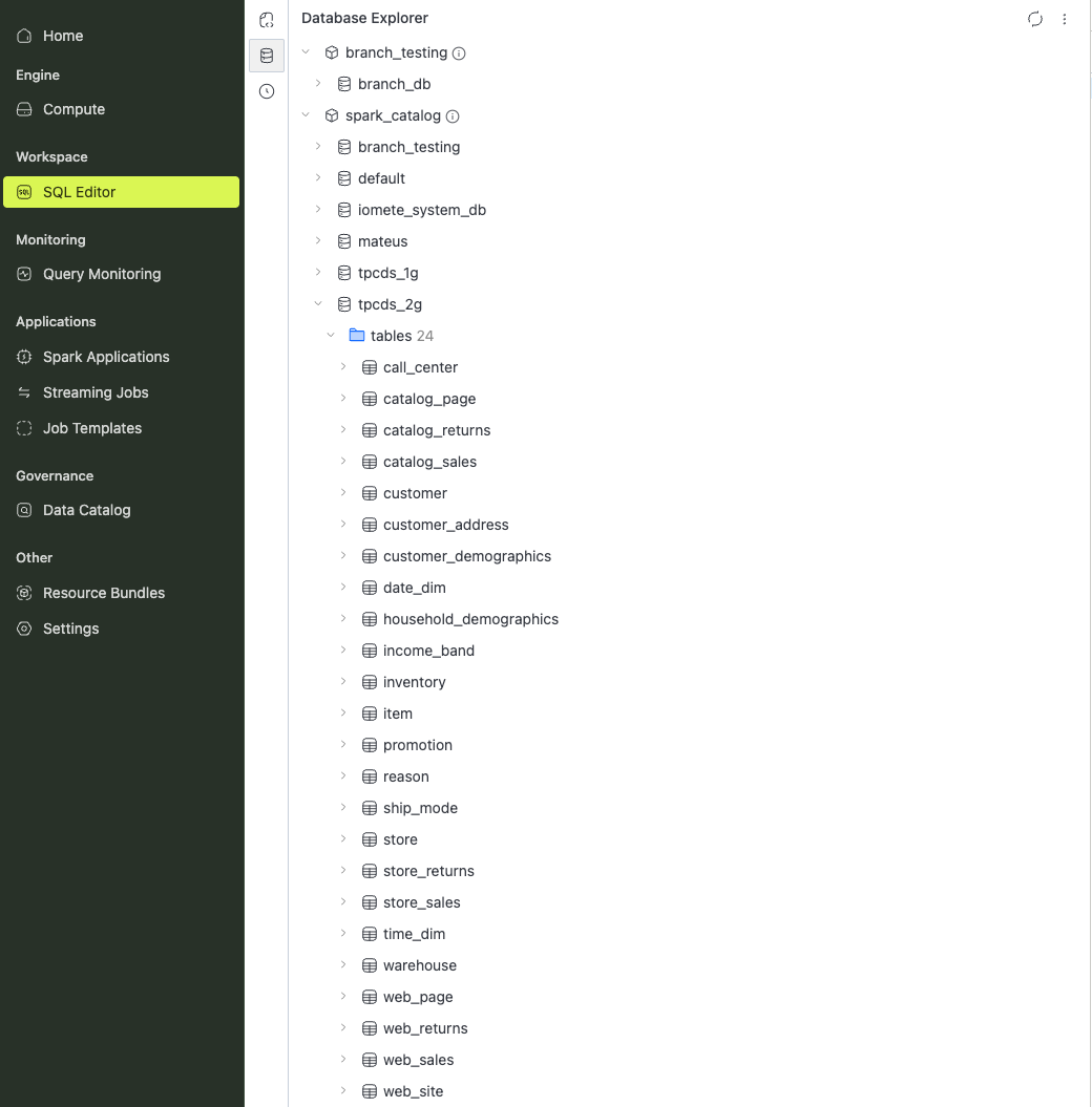 Tables Sorted | IOMETE