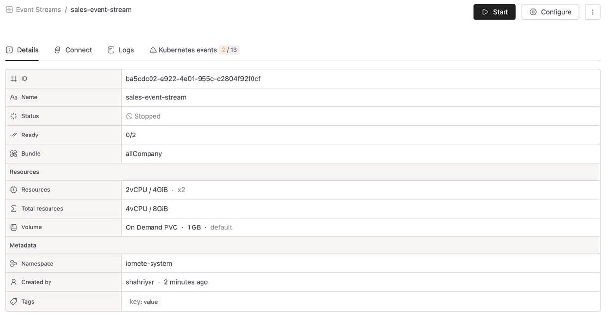 Terminated Event Stream | IOMETE