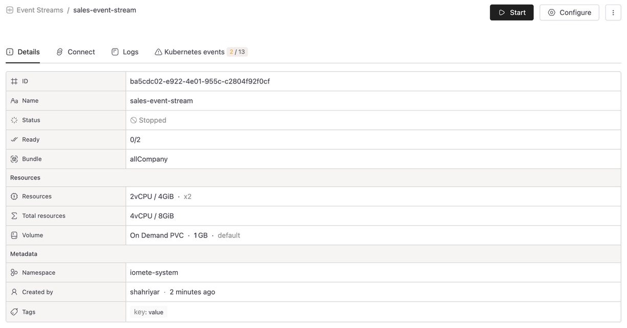 Terminated Event Stream | IOMETE
