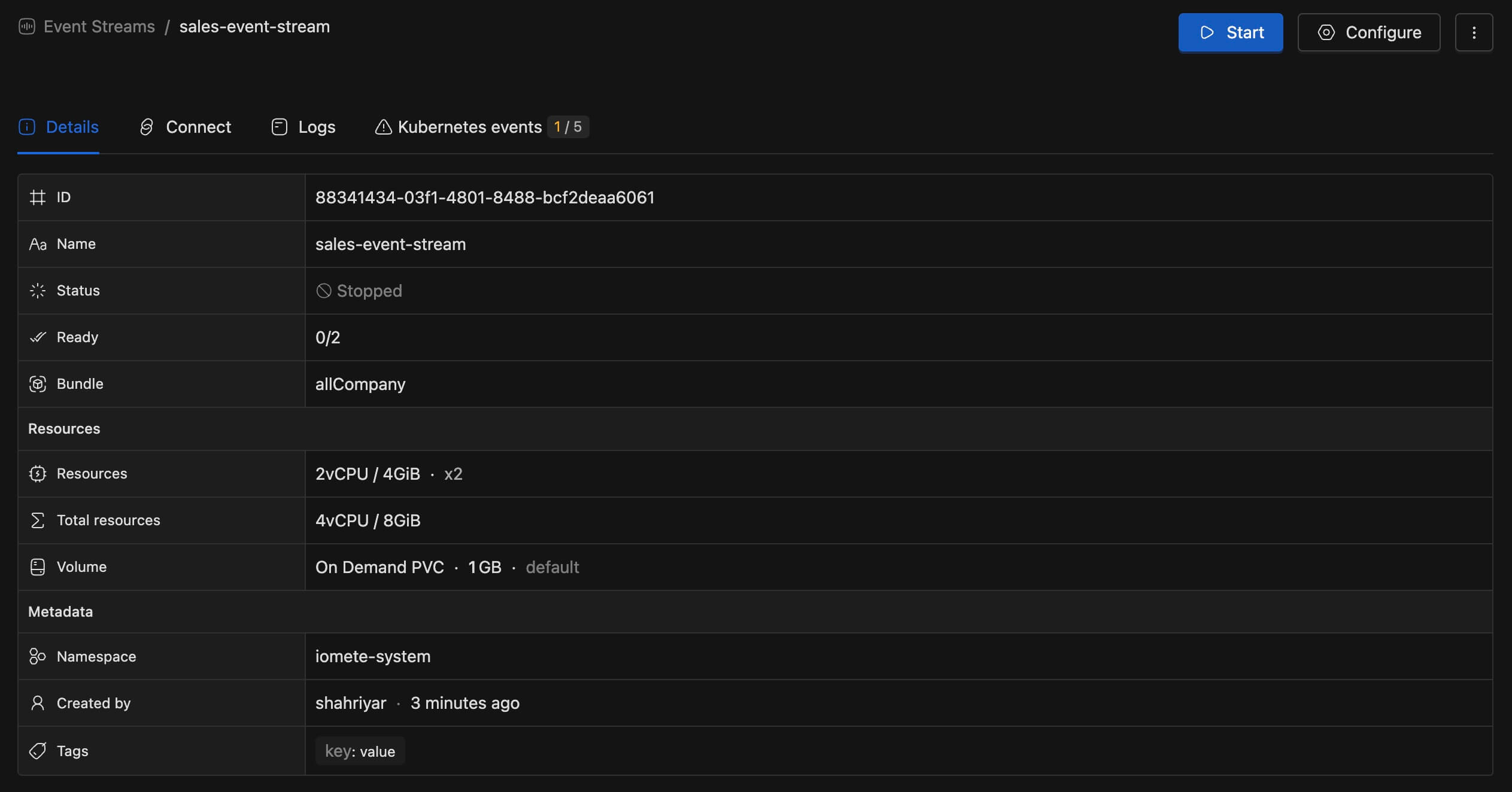 Terminated Event Stream | IOMETE