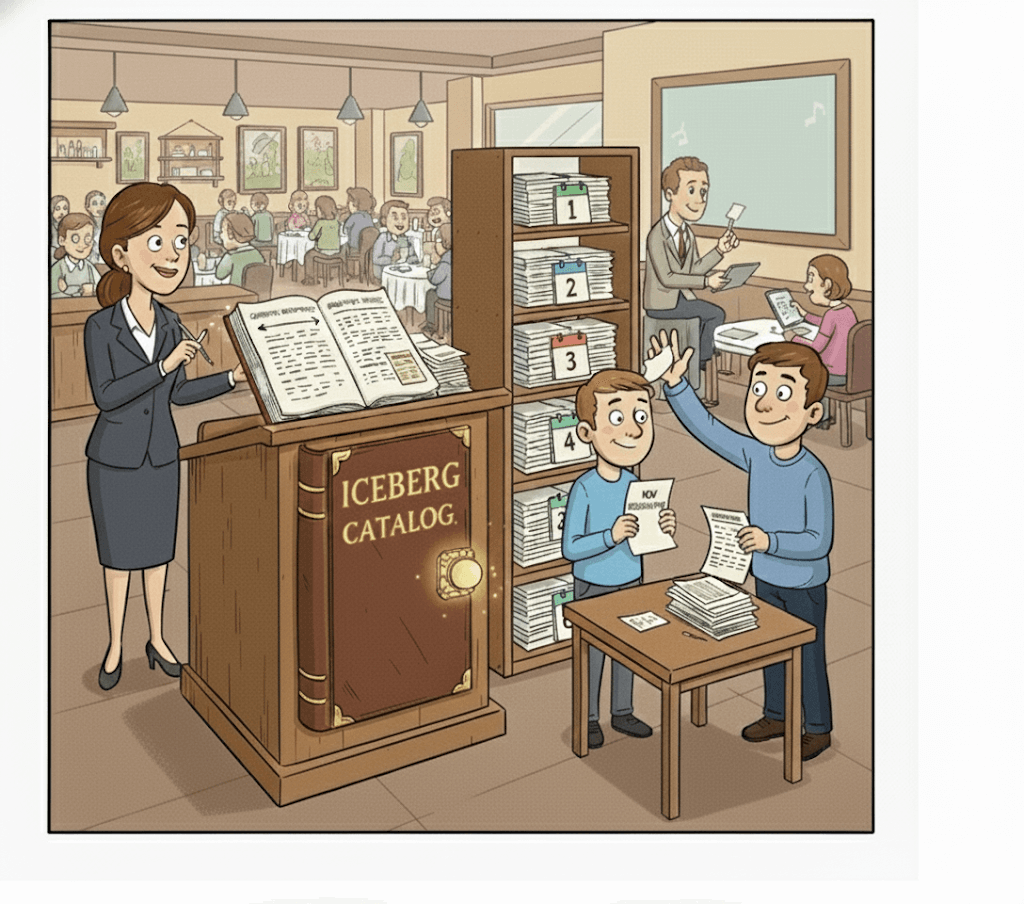 Traditional database waiter controlling reservation book | IOMETE