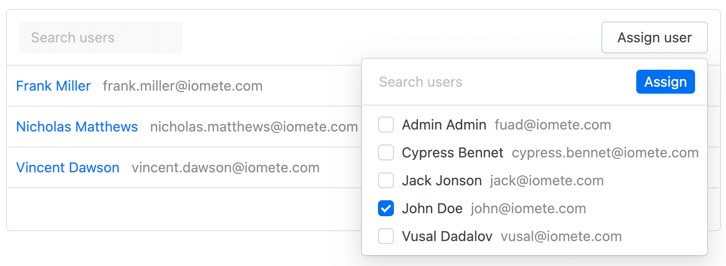 User assign | IOMETE