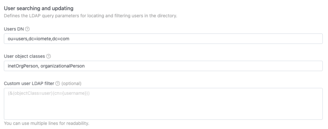 user searching and updating | IOMETE