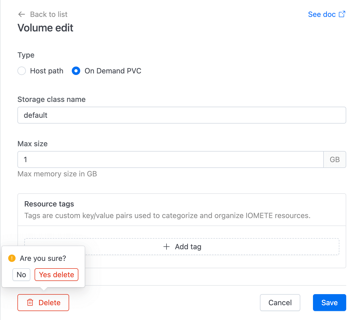 Node type delete | IOMETE