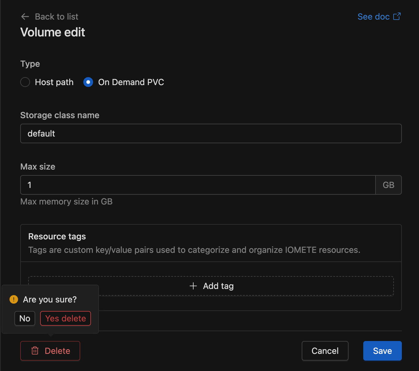 Node type delete | IOMETE