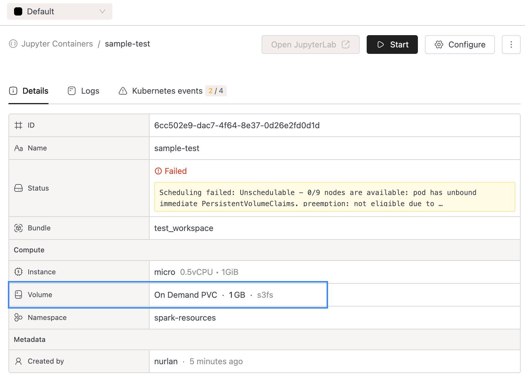 Volume Details | IOMETE