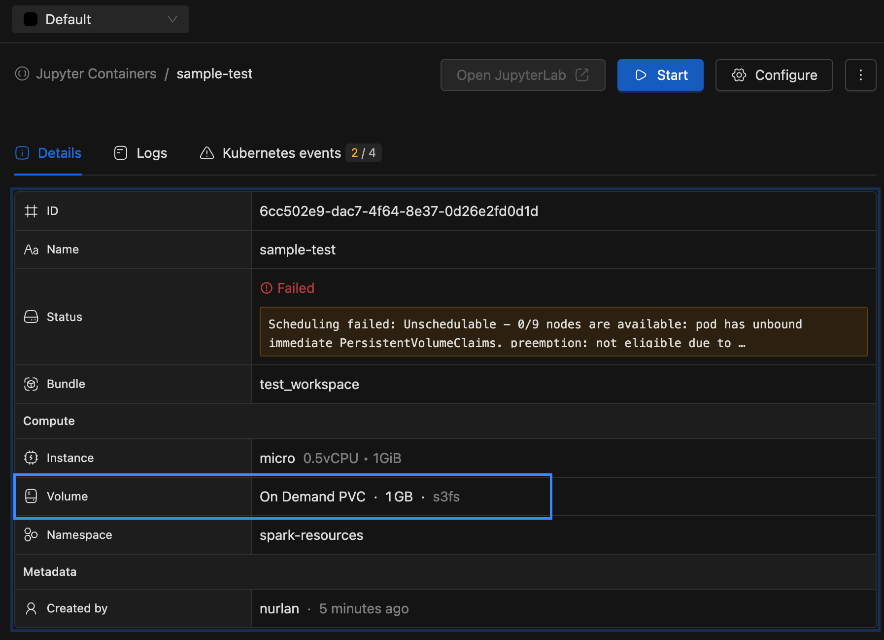 Volume Details | IOMETE