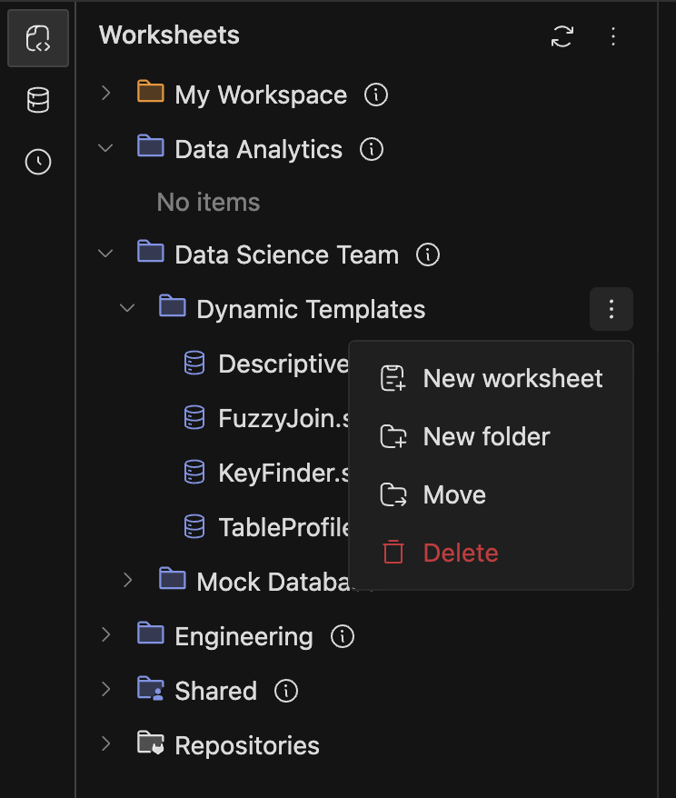 Folder Context Menu | IOMETE