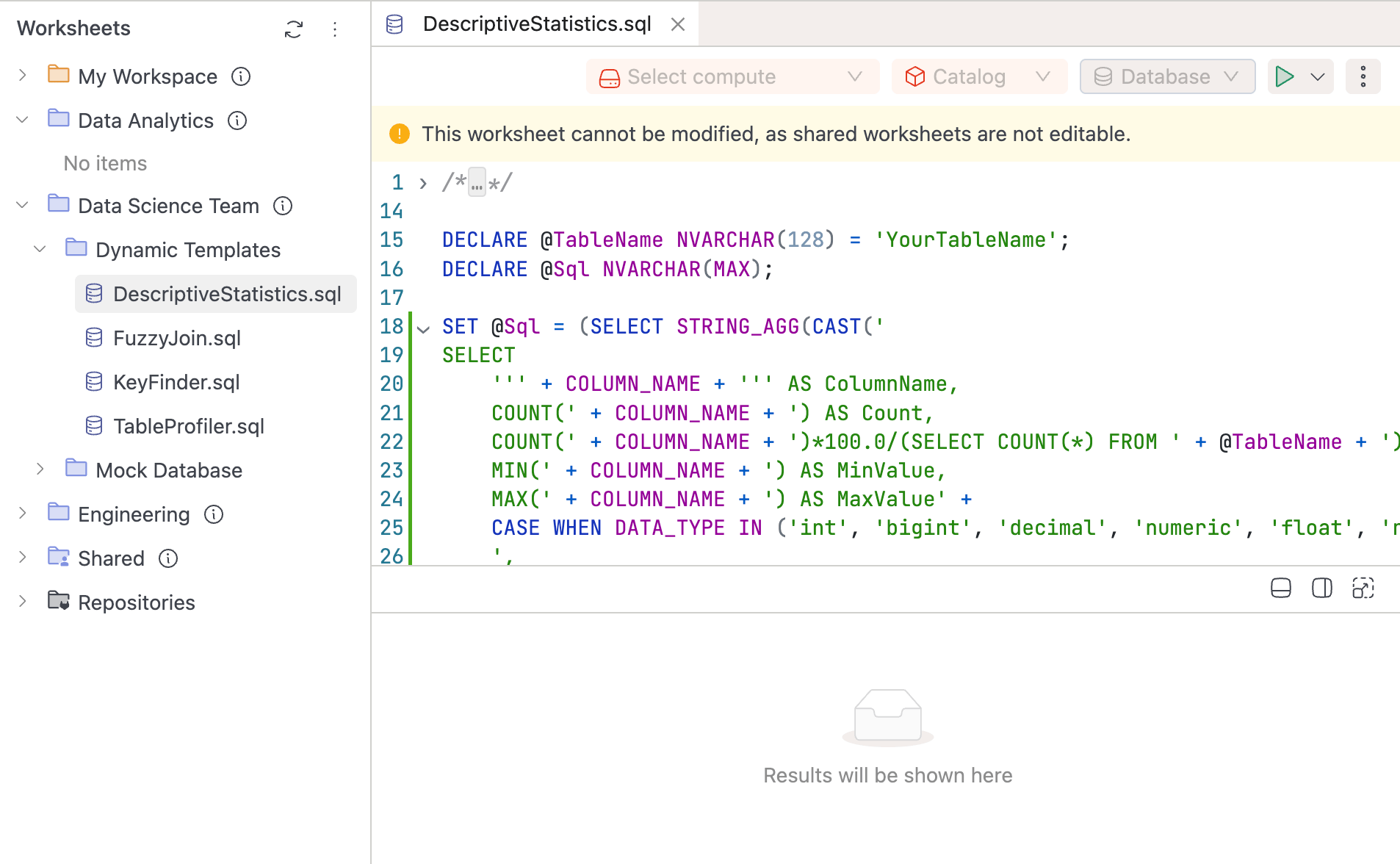Worksheet Content Update Disabled | IOMETE